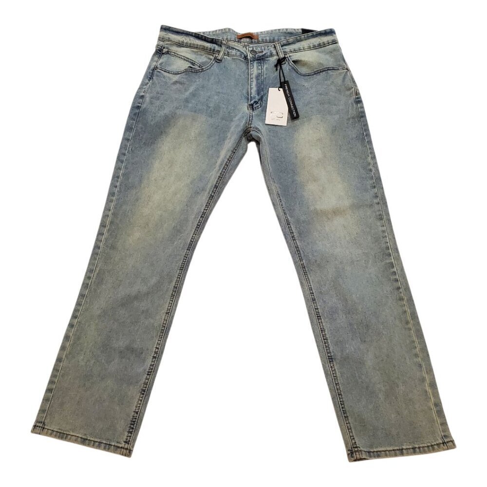 FRENCH CONNECTION Mens Premium Jeans Savile Slim Fit Light Wash Stretch Jeans